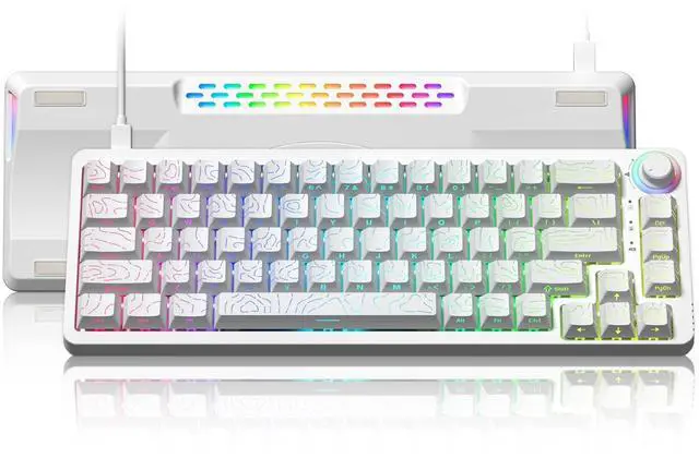 Main image of Womier M68HE PRO 60% Percent Keyboard Rapid Trigger Gaming Keyboard RGB | Hall Effect Topographic Keyboard,Wired Custom 8000 Hz Mechanical Keyboard with Magnetic Switch,PBT Keycap for Mac/Win,White