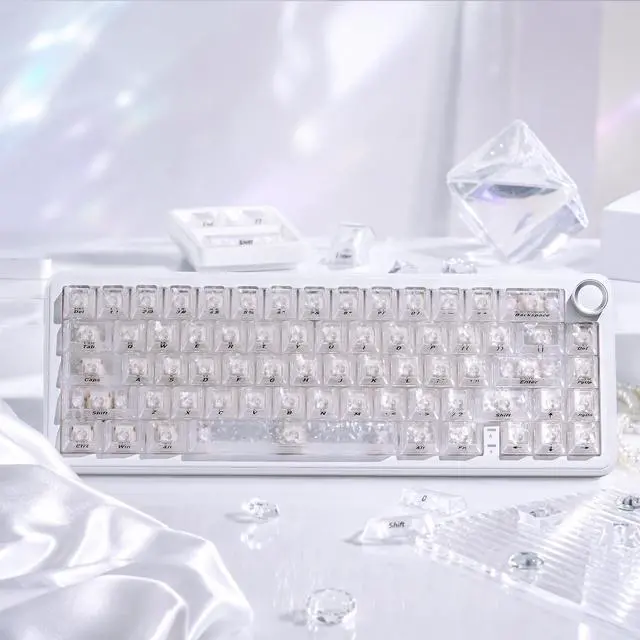 Alt view image 5 of 7 - Womier White Clear keycaps, Translucent keycaps, Shine Throug Key caps