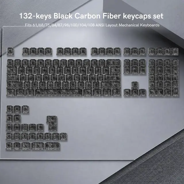Alt view image 5 of 7 - Womier Black Clear keycaps,Translucent keycaps,Shine Throug Key caps