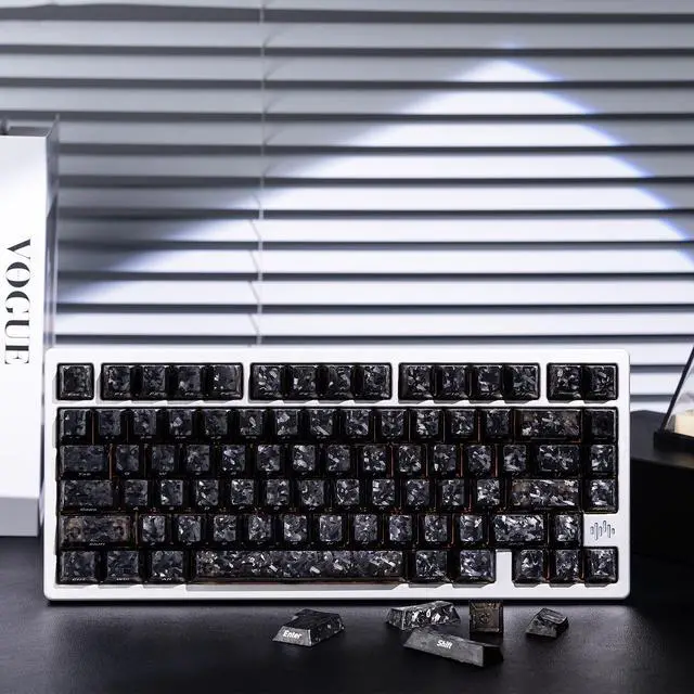 Alt view image 7 of 7 - Womier Black Clear keycaps,Translucent keycaps,Shine Throug Key caps