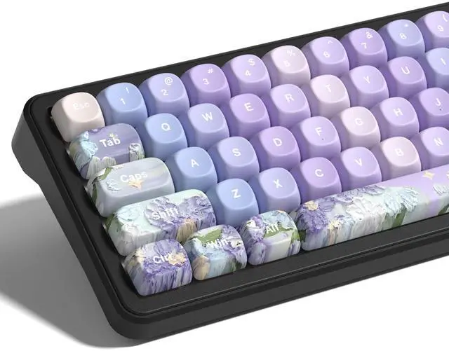 Main image of Womier PBT Keyboard keycaps Set, Purple moa keycaps, Violet Theme