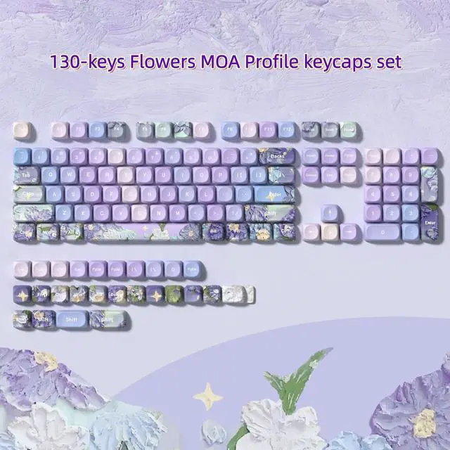 Alt view image 2 of 6 - Womier PBT Keyboard keycaps Set, Purple moa keycaps, Violet Theme