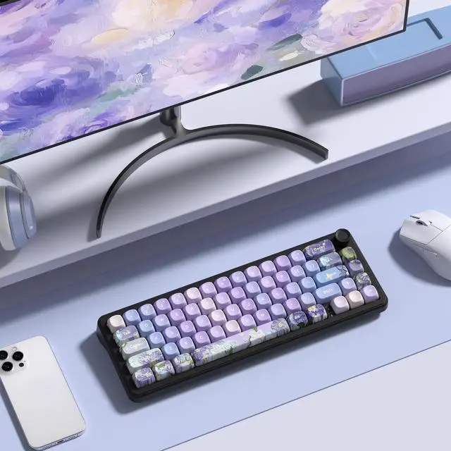 Alt view image 6 of 6 - Womier PBT Keyboard keycaps Set, Purple moa keycaps, Violet Theme