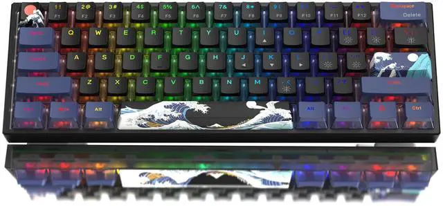 Main image of Womier 60% Percent Keyboard Gaming, Creamy Mechanical Wired Keyboard Anime