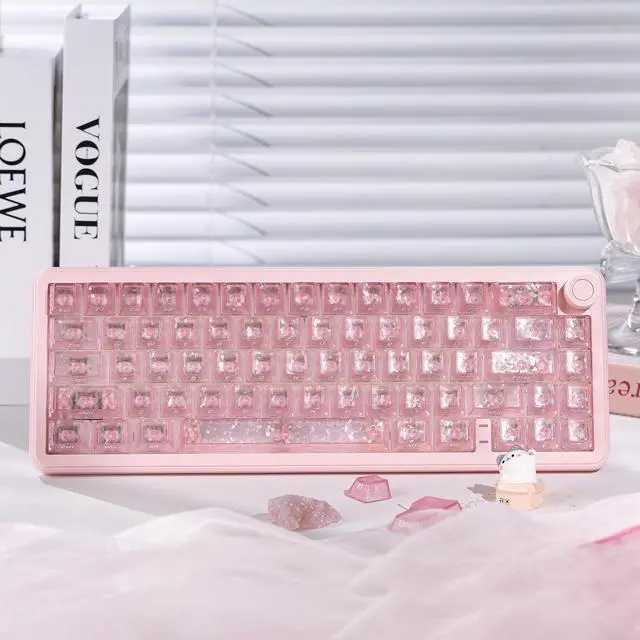 Alt view image 4 of 6 - Womier dagaladoo Pink Clear keycaps,Translucent keycaps,Shine Throug Key caps