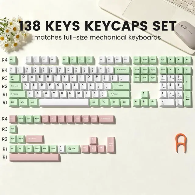 Alt view image 2 of 7 - Womier dagaladoo Double Shot PBT keycaps Set, Cherry Profile Keyboard Keycaps