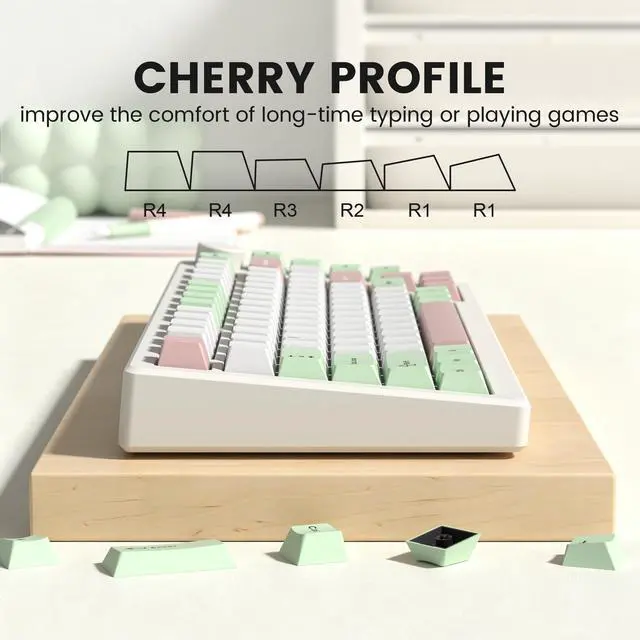 Alt view image 4 of 7 - Womier dagaladoo Double Shot PBT keycaps Set, Cherry Profile Keyboard Keycaps