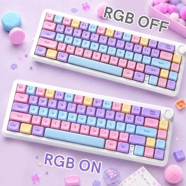 Alt view image 4 of 7 - dagaladoo Keyboard keycaps,Colorful Mao keycaps,Meow Pudding