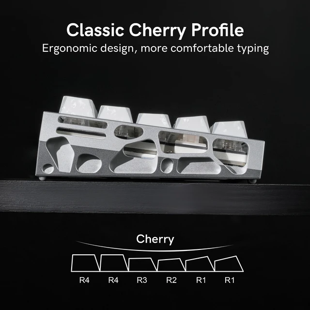 Alt view image 3 of 7 - Womier Double Shot PBT Keycaps, Shine Through White Forged Carbon Pattern