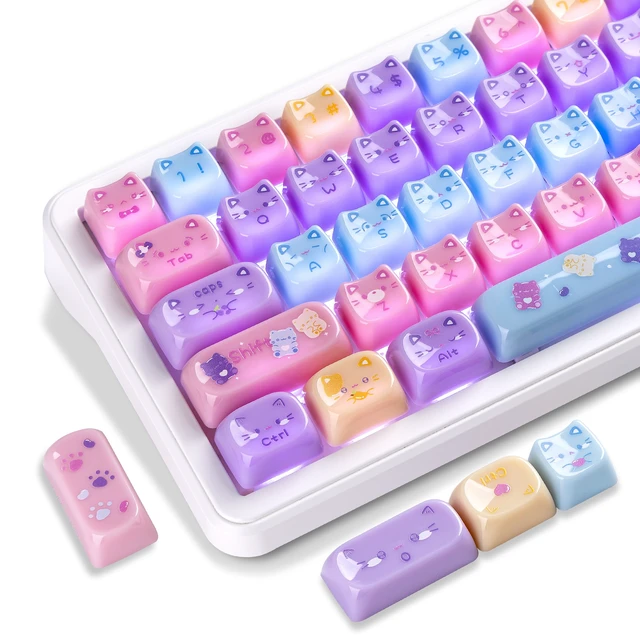 Main image of dagaladoo Keyboard keycaps,Colorful Mao keycaps,Meow Pudding