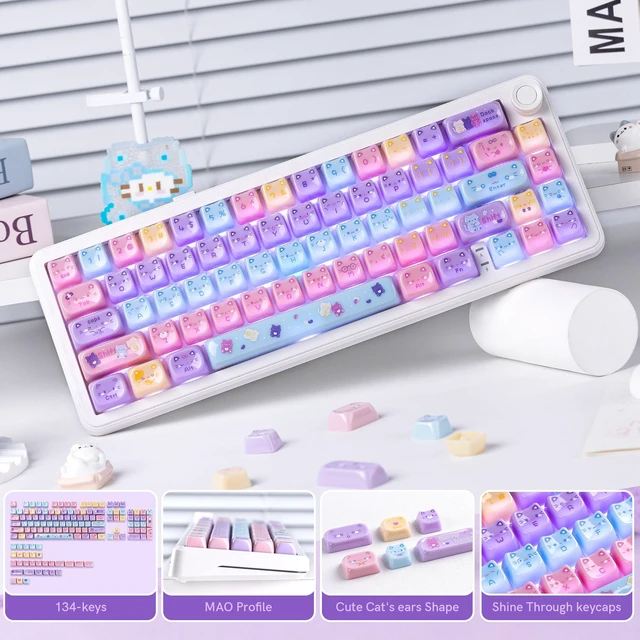 Alt view image 5 of 7 - dagaladoo Keyboard keycaps,Colorful Mao keycaps,Meow Pudding
