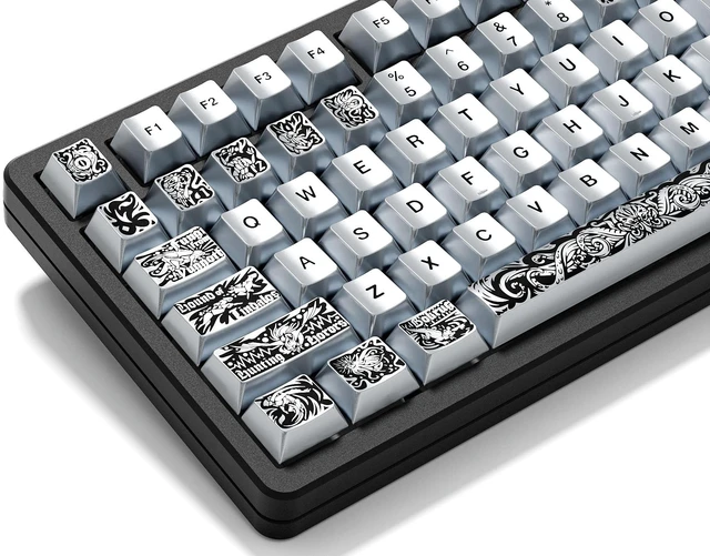 Main image of Womier PBT Keycaps with Metal Paint, Cherry Profile Keycaps, Custom Keycaps