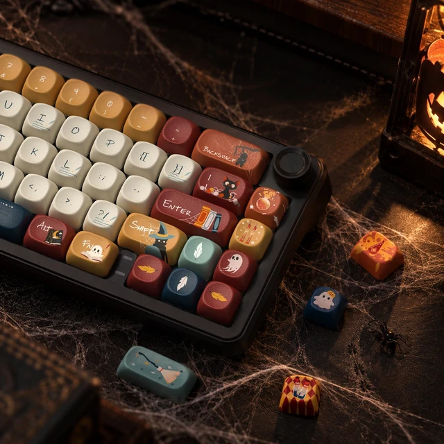 Alt view image 4 of 7 - Womier PBT Keyboard Keycaps, Colorful MOA keycaps,Halloween Theme