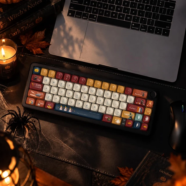 Alt view image 5 of 7 - Womier PBT Keyboard Keycaps, Colorful MOA keycaps,Halloween Theme