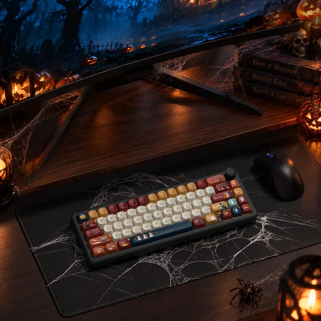Alt view image 7 of 7 - Womier PBT Keyboard Keycaps, Colorful MOA keycaps,Halloween Theme
