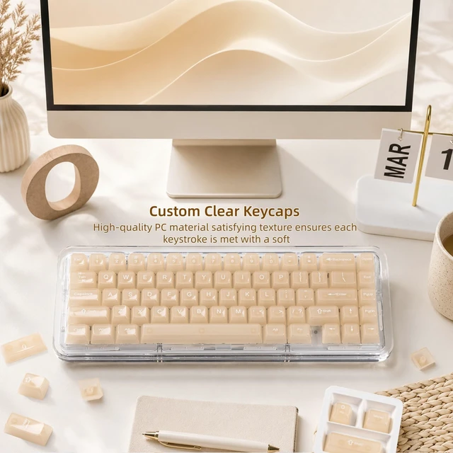 Alt view image 4 of 7 - Womier Shine Through Keycaps, Jelly Ceramic Style Keycaps
