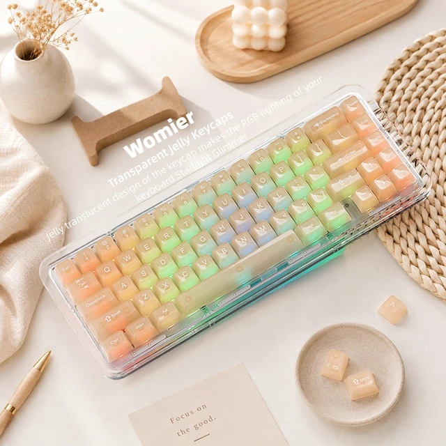 Main image of Womier Shine Through Keycaps, Jelly Ceramic Style Keycaps