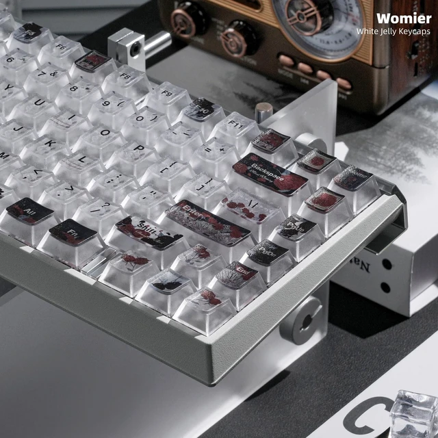 Alt view image 4 of 7 - Womier Rose Clear Keycaps,Shine-Through Keycaps,Jelly Keycap Cherry Profile