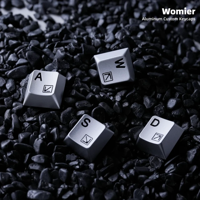 Alt view image 2 of 6 - Womier Aluminum Custom Keycaps,Silver CMC Cherry Profile Custom Keycaps