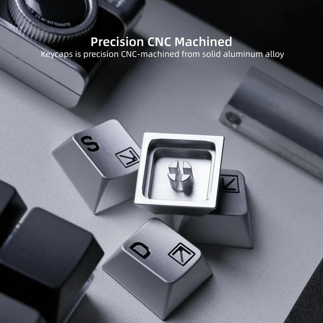 Alt view image 3 of 6 - Womier Aluminum Custom Keycaps,Silver CMC Cherry Profile Custom Keycaps