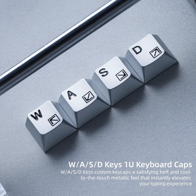 Alt view image 5 of 6 - Womier Aluminum Custom Keycaps,Silver CMC Cherry Profile Custom Keycaps