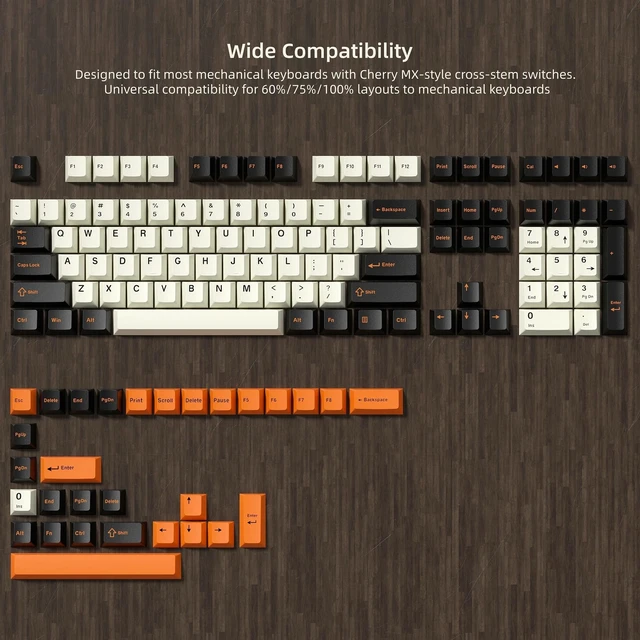 Alt view image 2 of 6 - Womier PBT Keycaps, Custom Retro Keycaps Set, Keyboard Caps