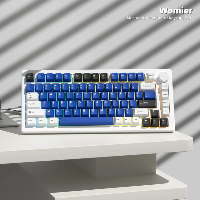 Alt view image 4 of 6 - Womier PBT Keycaps, Custom Blue Keycaps Set, Keyboard Caps