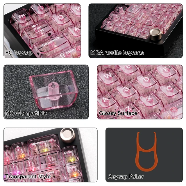 Alt view image 2 of 6 - Womier Clear keycaps Set,Translucent Keyboard keycaps,Jelly Key caps