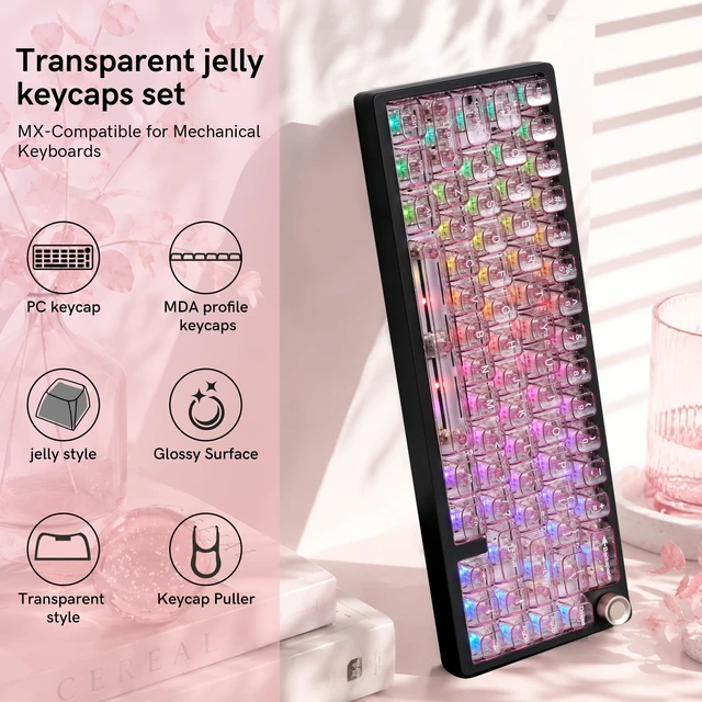 Alt view image 3 of 6 - Womier Clear keycaps Set,Translucent Keyboard keycaps,Jelly Key caps