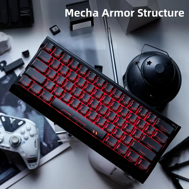 Alt view image 6 of 7 - Womier Shine Through keycaps Set,Double Shot PBT keycaps Mecha Armor