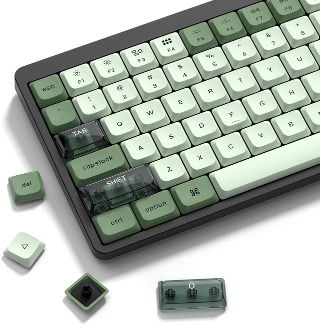Main image of Womier Low Profile keycaps Set,Double Shot PBT Key caps,Matcha Green