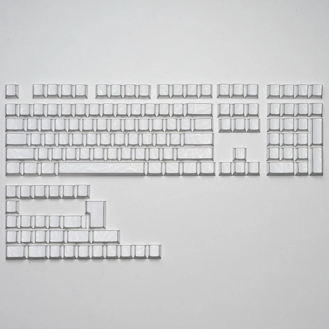 Alt view image 3 of 7 - Womier Double Shot Keycaps Shine Through Side Print, White Feather Texture