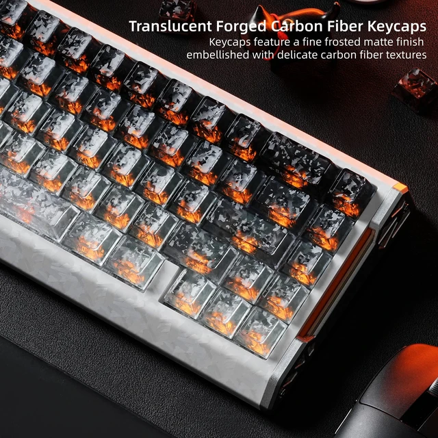 Alt view image 5 of 7 - Womier Gradient Clear Keycaps, Jelly Keycaps Set, Shine through Keycaps
