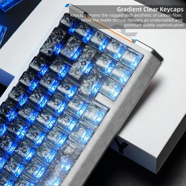 Alt view image 6 of 7 - Womier Gradient Clear Keycaps, Jelly Keycaps Set, Shine through Keycaps