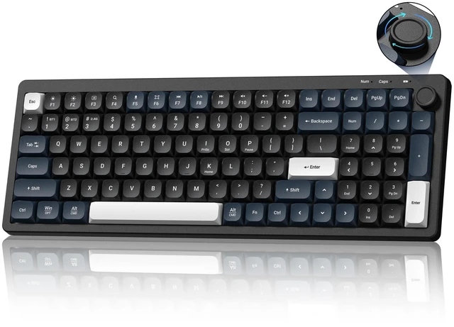 Main image of Womier DK100 Wireless Keyboard Computer, LED Low Profile Creamy Keyboard