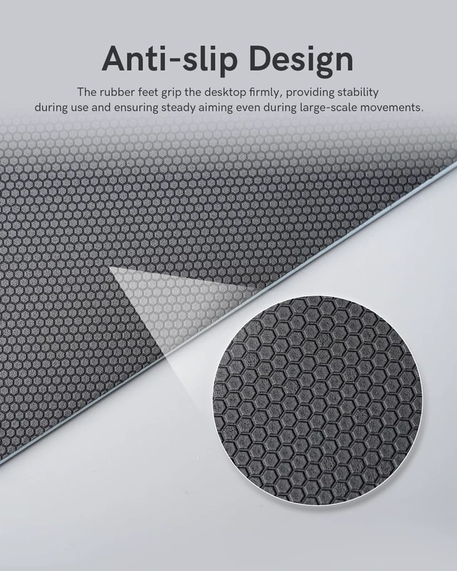 Alt view image 6 of 7 - Womier Glass Gaming Mouse Pad, Large Hard Glass Mousepad 15.8×11.8 Inch, Ultra-Smooth Etched Finish Surface, Precise Tracking, Anti-Slip Rubber Base, Ideal for Gaming & Work, Black
