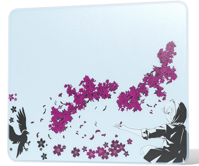 Main image of Womier Glass Mousepad for Gaming, Tempered Glass Mouse Pad, 14.2" x 11.8", Sakura