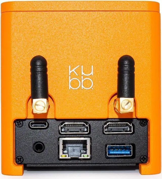 Alt view image 3 of 7 - Fanless Mini Computer (3.15 inch), Intel® N150, 16GB LPDDR5, SSD M.2 256GB, Intel® UHD Graphics 4K, WiFi 6, BT 5.2, Build in France, Win11P, Aluminum, Orange