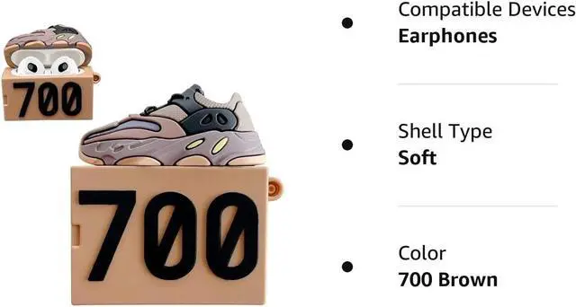 Alt view image 5 of 6 - Shoe Box Case Cover fit for Airpods 3 3rd Generation 2021 (700 Brown), 3D Creative Sports Shoes Cute Cartoon Funny Fun, Soft Silicone Skin Keychain Ring, for Girls Boys Teens Men
