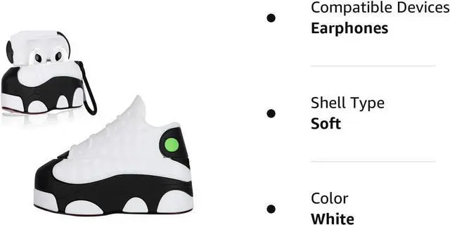 Alt view image 4 of 6 - Shoe Box Case Cover fit for Airpods 3 3rd Generation 2021 (White), 3D Creative Sports Shoes Cute Cartoon Funny Fun, Soft Silicone Skin Keychain Ring, for Girls Boys Teens Men