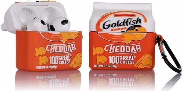 Alt view image 2 of 5 - (3Pack) Case for Airpods 3rd Generation, Silicone Airpods 3 Case Protective Cover with Cute Funny Skin Design, with Keychain (Goldfish+Candy1+Candy2)