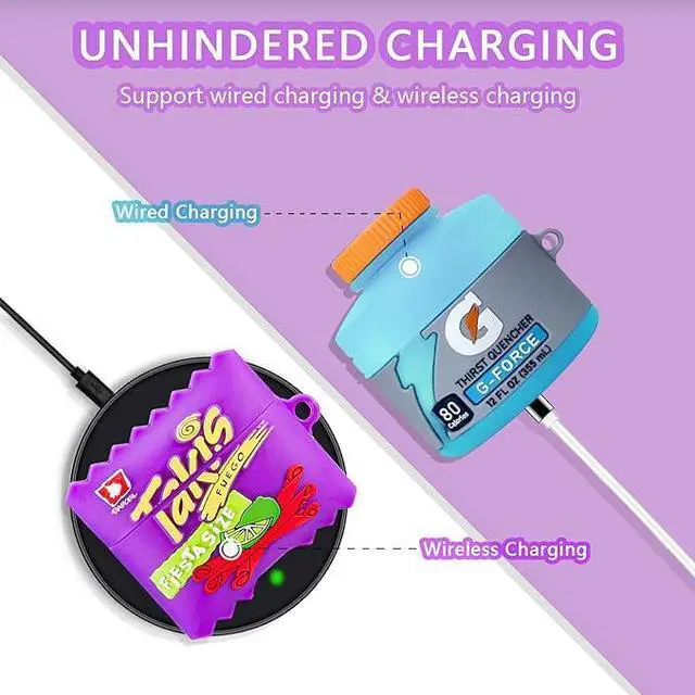 Alt view image 3 of 6 - 3 Pack Cute Case for Airpods Pro 2nd/1st Case, 3D Cartoon Funny Design, Full Protection Soft Silicone Case for Apple Airpods Pro 2nd Generation/Airpods Pro with Keychain for Women Boys Girls