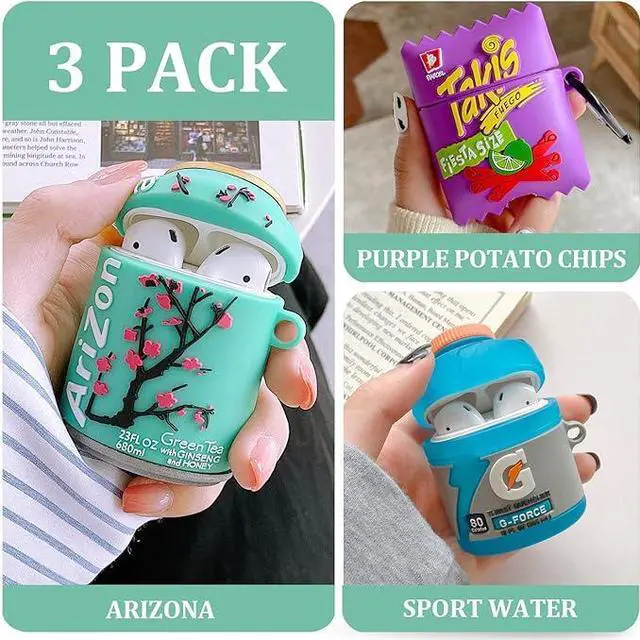 Alt view image 5 of 6 - 3 Pack Cute Case for Airpods Pro 2nd/1st Case, 3D Cartoon Funny Design, Full Protection Soft Silicone Case for Apple Airpods Pro 2nd Generation/Airpods Pro with Keychain for Women Boys Girls