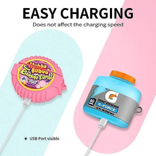 Alt view image 6 of 6 - [3Pack] Cute Charging Case Cover, Silicone, Funny 3D Cartoon Food Design, Sport Water+Tekis Potato+Bubble Gum For Airpods 3rd Generation for Boys Girls Kids