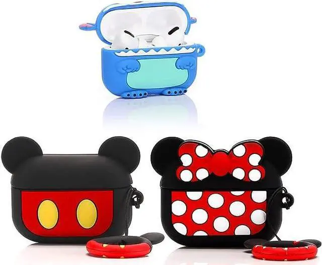 Main image of (3Pack) Case for Airpods Pro, Silicone Airpods Pro Case Protective Cover with Cute Funny Skin Design, with Keychain (Cartoon1+2+3)