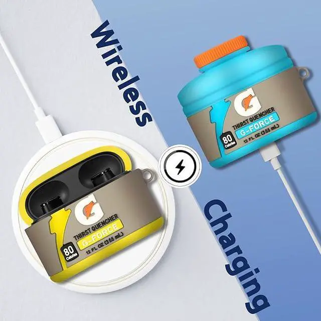 Alt view image 3 of 5 - [Paquete de 2] Linda funda para Beats Studio Buds, divertida funda para auriculares Beats inalámbricos, diseño kawaii de silicona de dibujos animados para niños y niñas, azul y amarillo agua deportiva