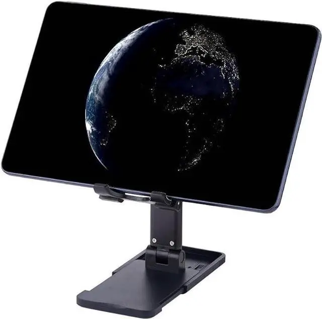 Alt view image 2 of 7 - Adjustable Cell Phone Holder, Adjustable Angle Height Cell Phone Holder, Cell Phone Holder, Cell Phone Holder Compatible with All Mobile Phones, iPhone, Switch, iPad, Tablet (Black)