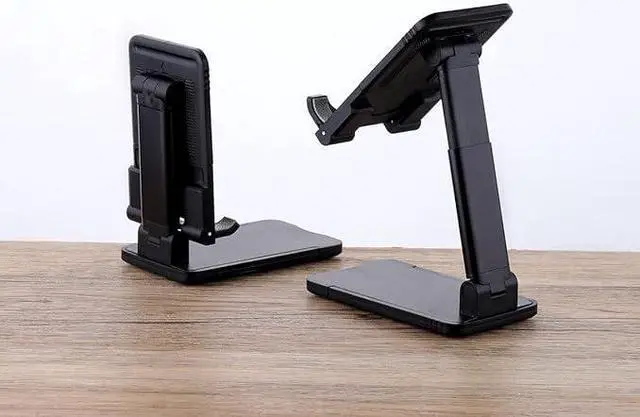 Alt view image 4 of 7 - Adjustable Cell Phone Holder, Adjustable Angle Height Cell Phone Holder, Cell Phone Holder, Cell Phone Holder Compatible with All Mobile Phones, iPhone, Switch, iPad, Tablet (Black)