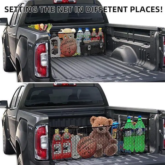 Alt view image 7 of 7 - Truck Bed Cargo Net for Trunk Storage, Storage Mesh, Food Organizer, Truck Cargo Net, Automotive Cargo Net