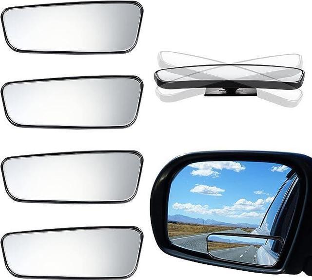 4 Pieces Blind Spot Mirror Car Rearview Mirror Wide Angle Convex Side Mirror HD Glass Automotive Mirrors with Frame for Universal Car Truck SUV